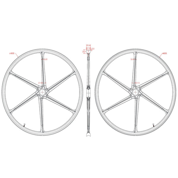 ICAN 6-spoke Disc Road Bike Wheels